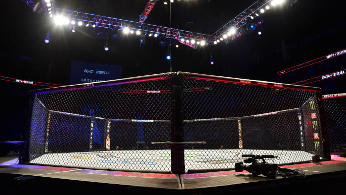 General view of an MMA cage